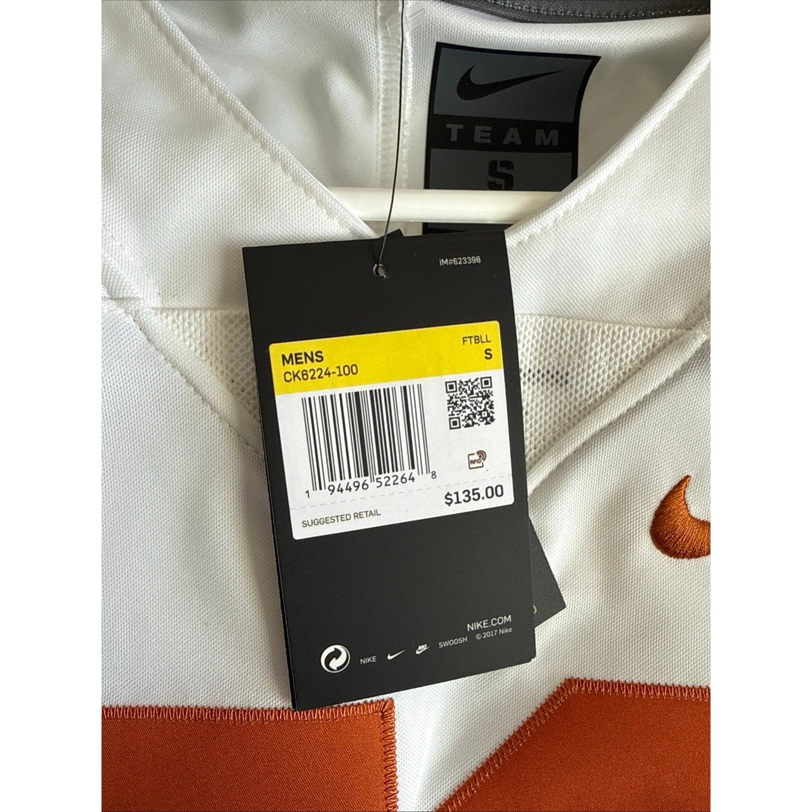 Men's Nike Texas Longhorns 50 Alternate Limited NCAA Jersey Sz S - White NWT - Kyle’s Football Cards
