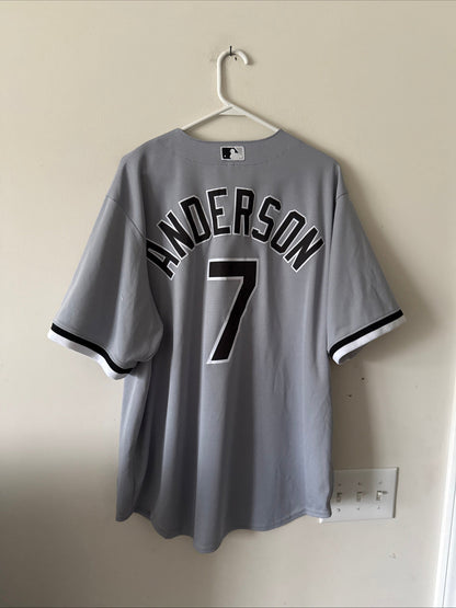 MEN’S NIKE TIM ANDERSON #7 CHICAGO WHITE SOX MLB AWAY JERSEY SZ XL - GRAY RARE - Kyle’s Football Cards