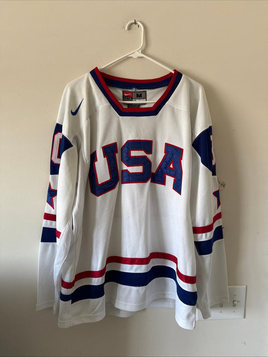 Men’s Nike Tim Thomas #30 Team USA 2010 Olympics Authentic Jersey Sz M - RARE - Kyle’s Football Cards