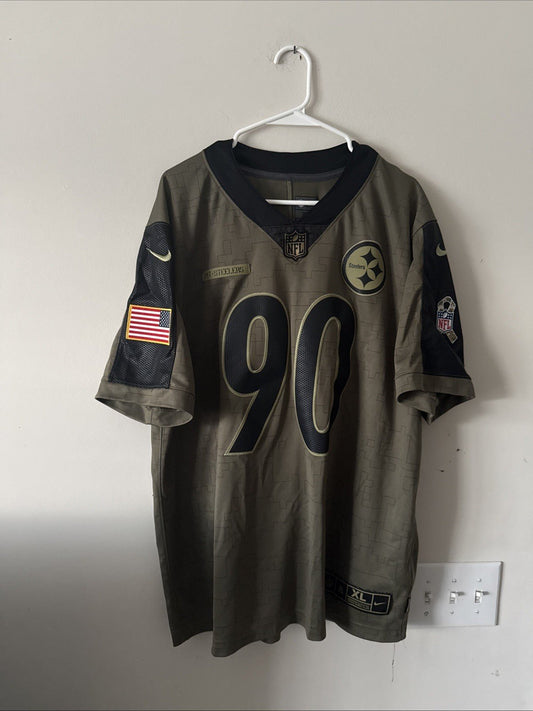 Men’s Nike TJ WATT #90 Steelers 2021 Salute To Service Limited Jersey Sz XL RARE - Kyle’s Football Cards