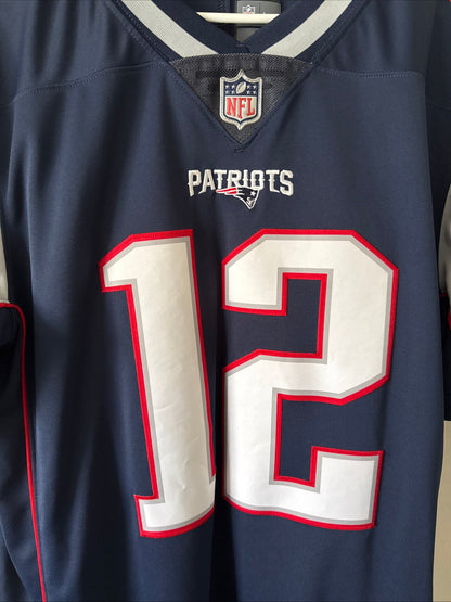 Men's Nike Tom Brady 12 New England Patriots Vapor Limited NFL Jersey Sz L RARE - Kyle’s Football Cards