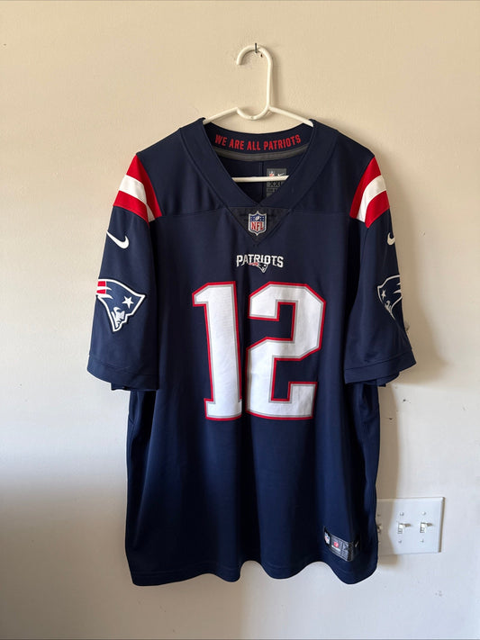 Men’s Nike Tom Brady #12 New England Patriots Vapor Lmtd NFL Jersey Sz 2XL RARE - Kyle’s Football Cards