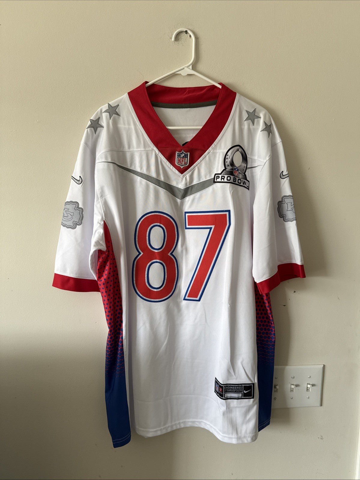 Men’s Nike Travis Kelce #87 Kansas City Chiefs 2022 Pro Bowl Jersey Sz L - RARE - Kyle’s Football Cards