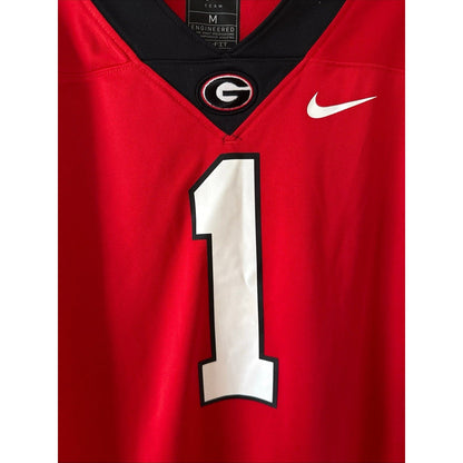 Men’s Nike Trevor Etienne 1 Georgia Bulldogs NCAA Game Jersey Sz M - Red RARE - Kyle’s Football Cards
