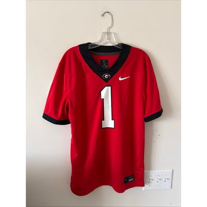 Men’s Nike Trevor Etienne 1 Georgia Bulldogs NCAA Game Jersey Sz M - Red RARE - Kyle’s Football Cards
