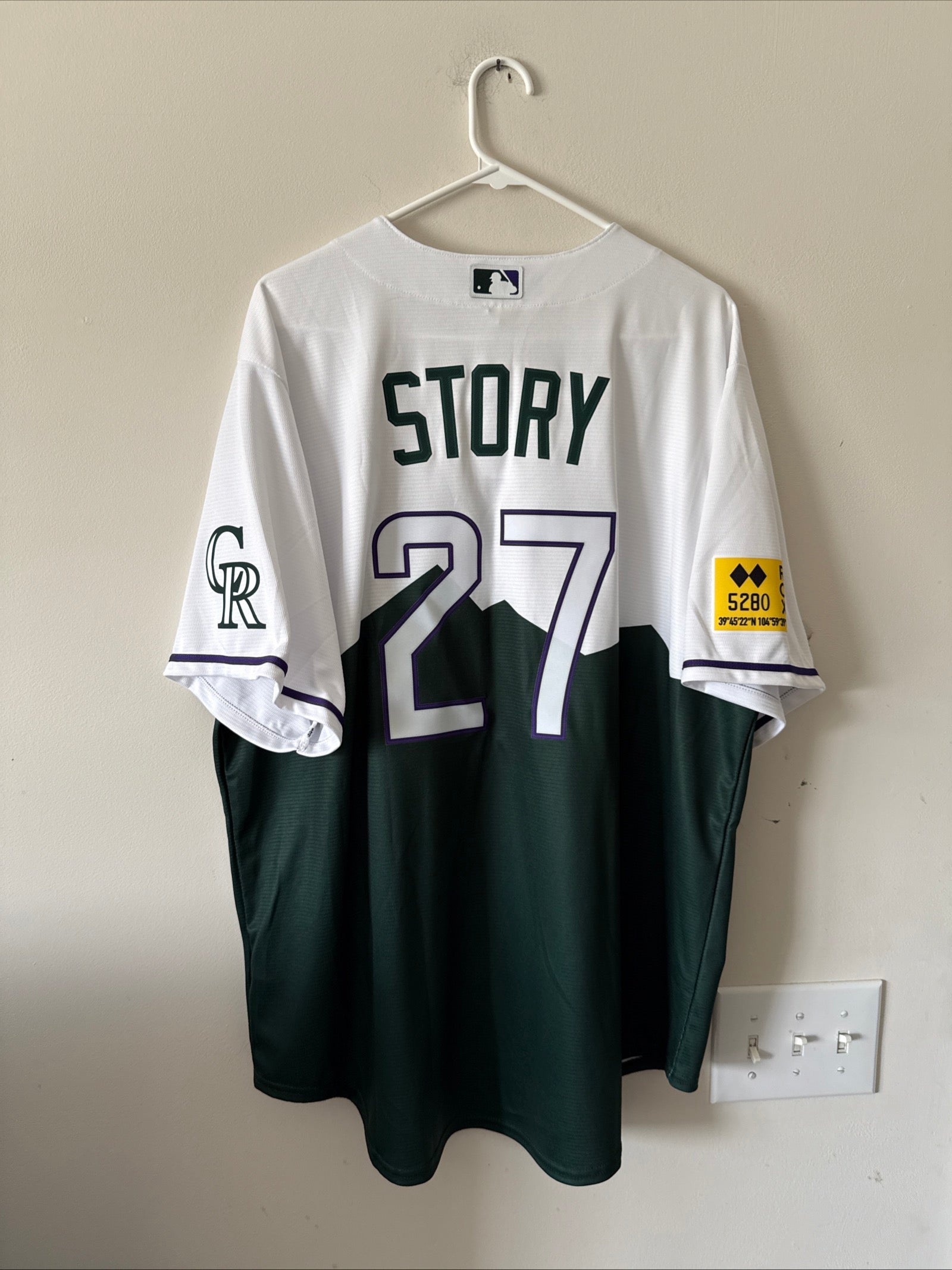 MEN’S NIKE TREVOR STORY 27 COLORADO ROCKIES CITY CONNECT MLB JERSEY SZ XL RARE - Kyle’s Football Cards
