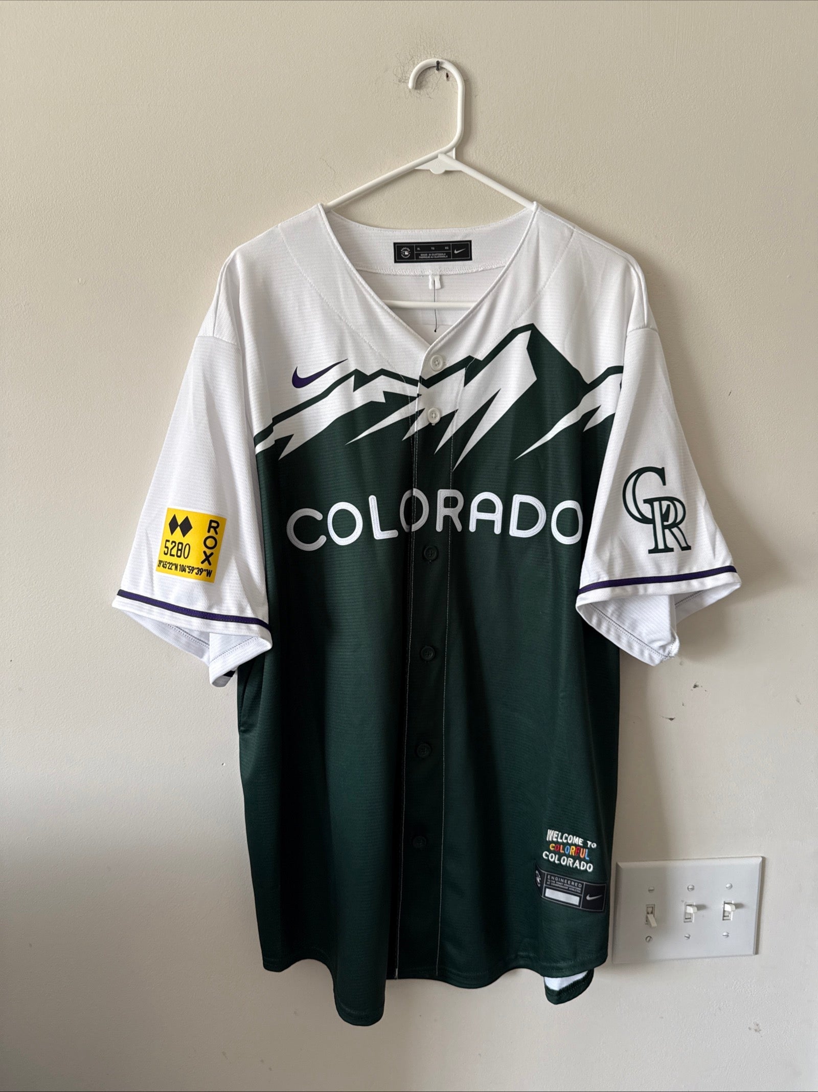 MEN’S NIKE TREVOR STORY 27 COLORADO ROCKIES CITY CONNECT MLB JERSEY SZ XL RARE - Kyle’s Football Cards