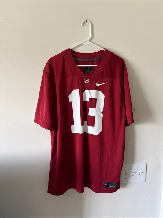 Men’s Nike Tua Tagovailoa 13 Alabama Crimson Tide Game Jersey Sz XL - Red RARE - Kyle’s Football Cards