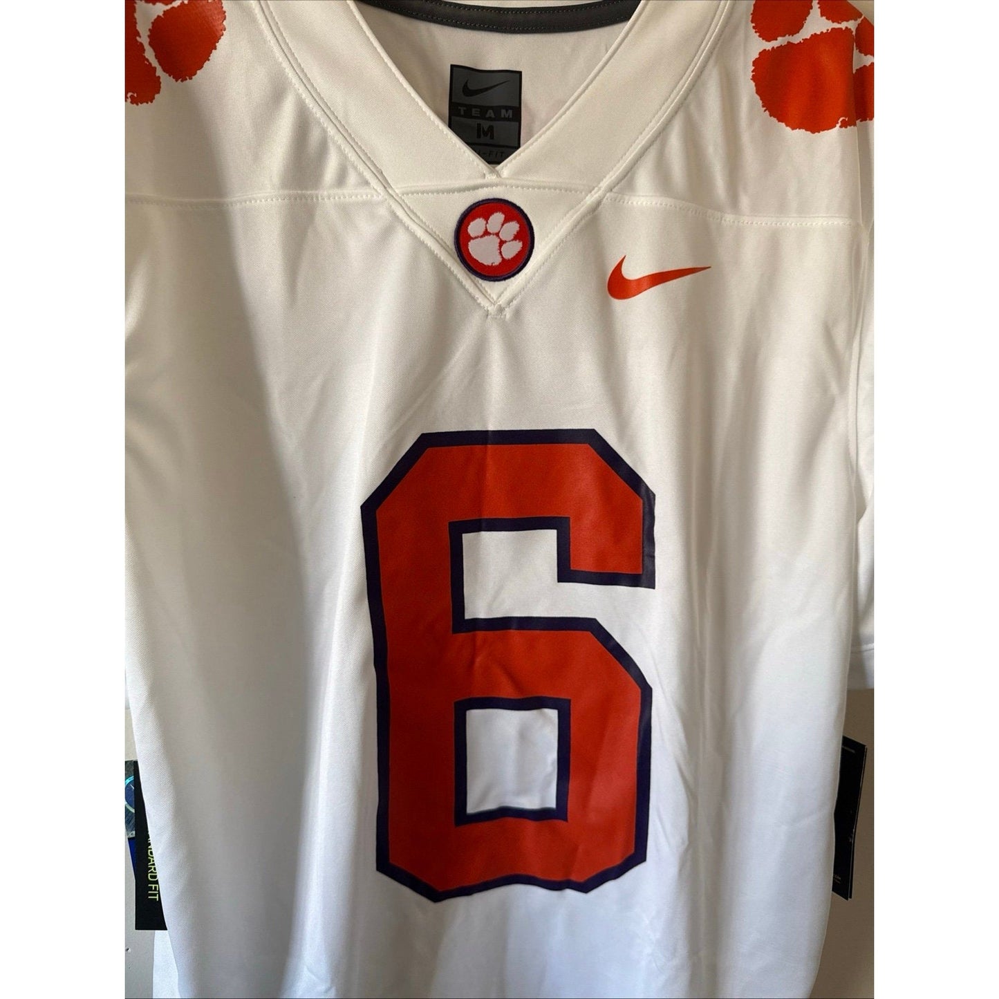 Men’s Nike Tyler Brown 6 Clemson Tigers 2025 Vapor Lmtd Jersey Sz M - White NWT - Kyle’s Football Cards