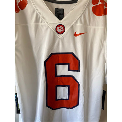 Men’s Nike Tyler Brown 6 Clemson Tigers 2025 Vapor Lmtd Jersey Sz M - White NWT - Kyle’s Football Cards