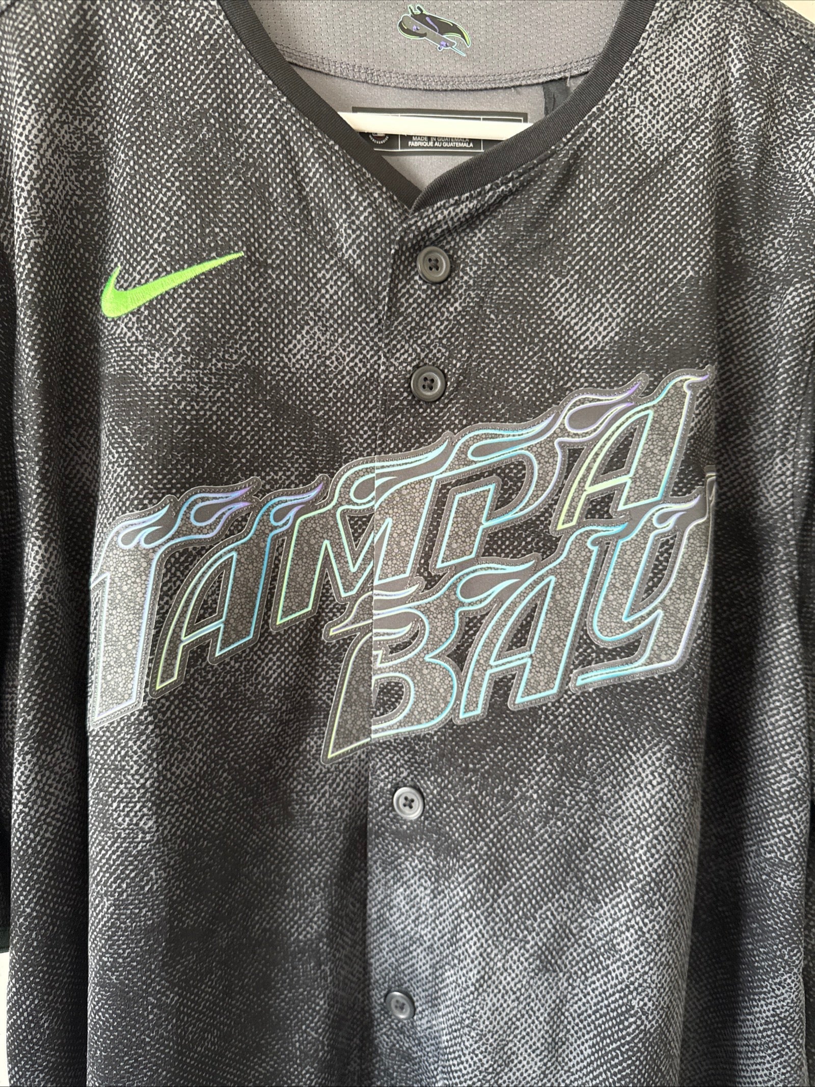 Men’s Nike Tyler Glasnow 20 Tampa Bay Rays 2025 City Connect Jersey Sz XL RARE - Kyle’s Football Cards