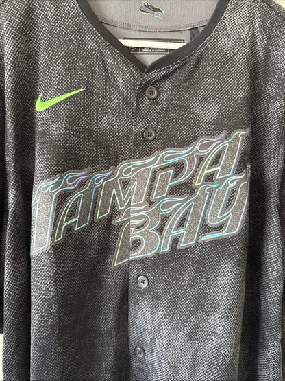 Men’s Nike Tyler Glasnow 20 Tampa Bay Rays 2025 City Connect Jersey Sz XL RARE - Kyle’s Football Cards