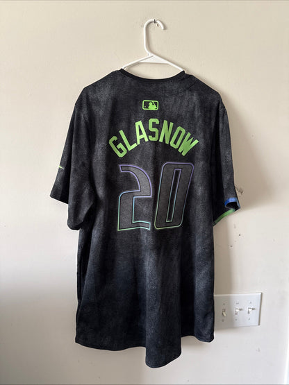 Men’s Nike Tyler Glasnow 20 Tampa Bay Rays 2025 City Connect Jersey Sz XL RARE - Kyle’s Football Cards