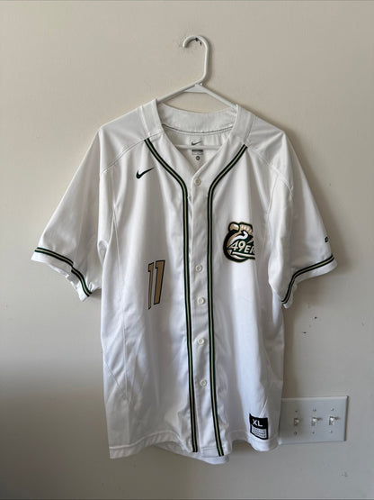 Men’s Nike UNC Charlotte 49ers 11 C-USA Home Baseball Jersey Sz XL - White RARE - Kyle’s Football Cards