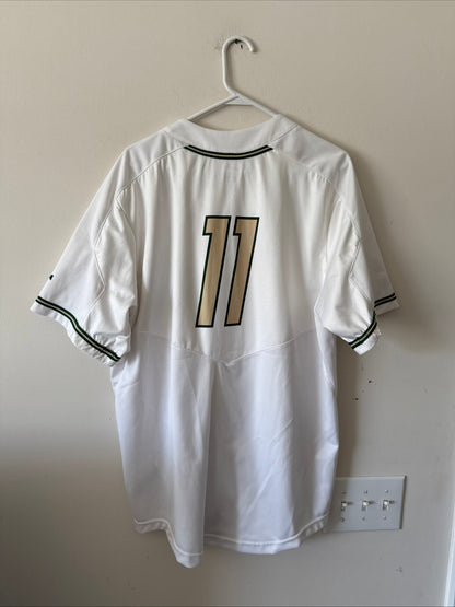 Men’s Nike UNC Charlotte 49ers 11 C-USA Home Baseball Jersey Sz XL - White RARE - Kyle’s Football Cards