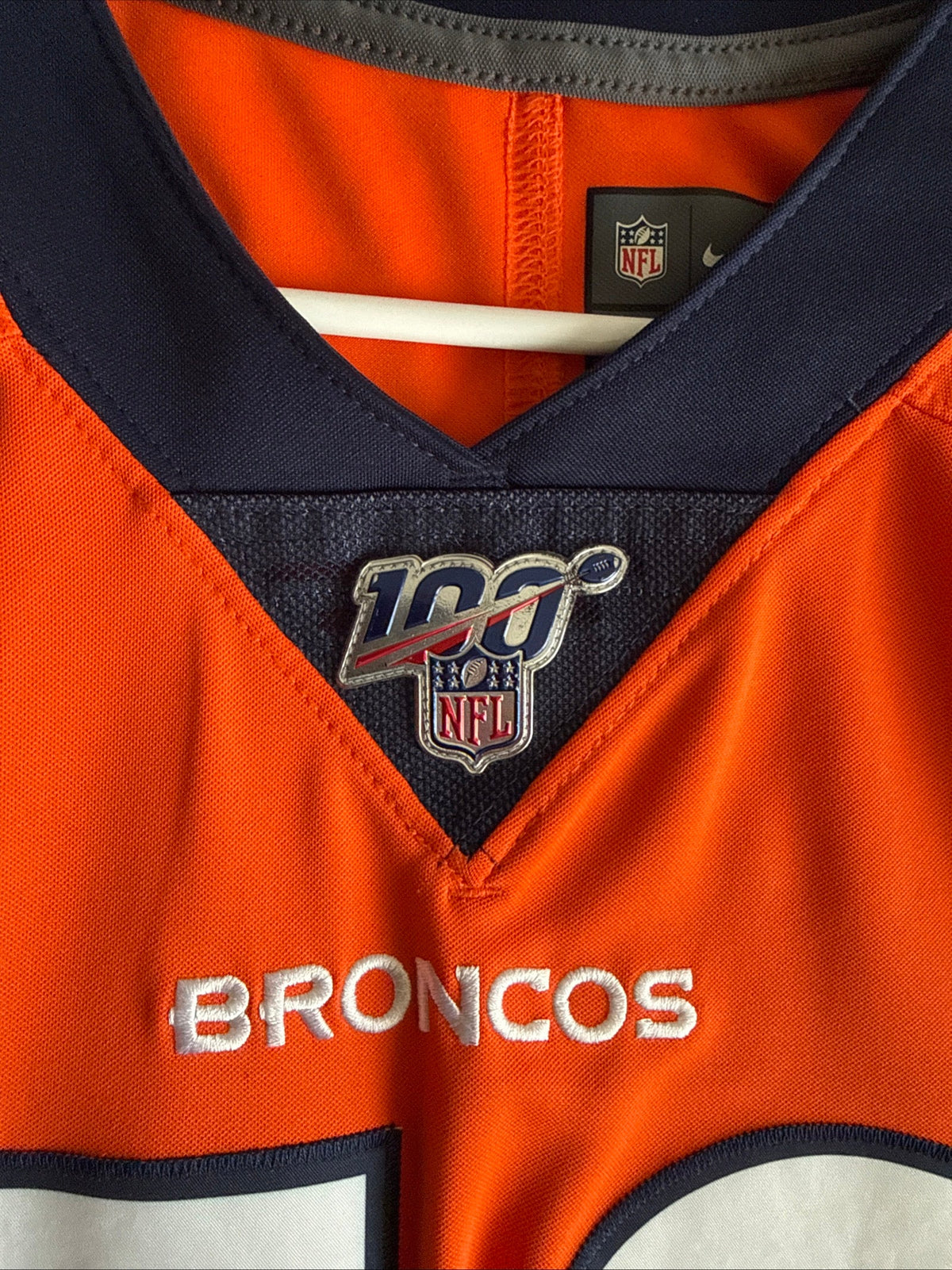 Men’s Nike Von Miller 58 Denver Broncos NFL 100 Vapor Limited Jersey Sz L RARE - Kyle’s Football Cards