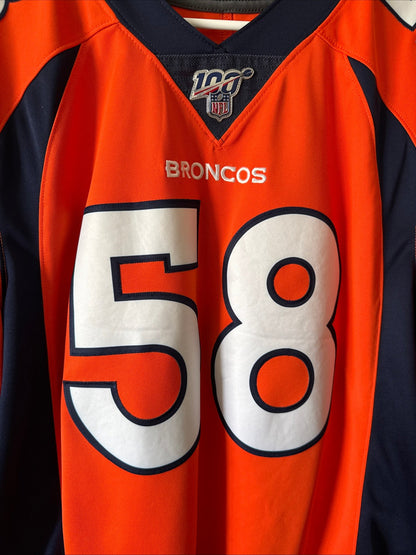 Men’s Nike Von Miller 58 Denver Broncos NFL 100 Vapor Limited Jersey Sz L RARE - Kyle’s Football Cards