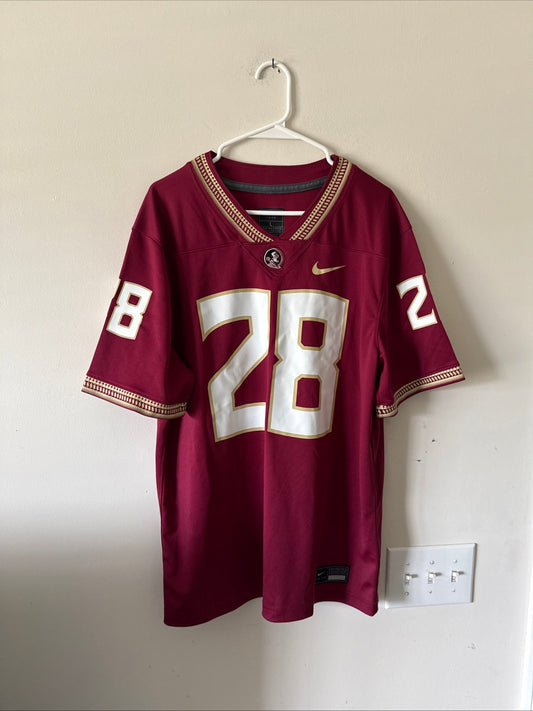 Men's Nike Warrick Dunn 28 Florida State Seminoles NCAA Jersey Sz L - RARE - Kyle’s Football Cards