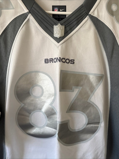 Men’s Nike Wes Welker #83 Denver Broncos Platinum Lmtd NFL Jersey Sz L - RARE - Kyle’s Football Cards