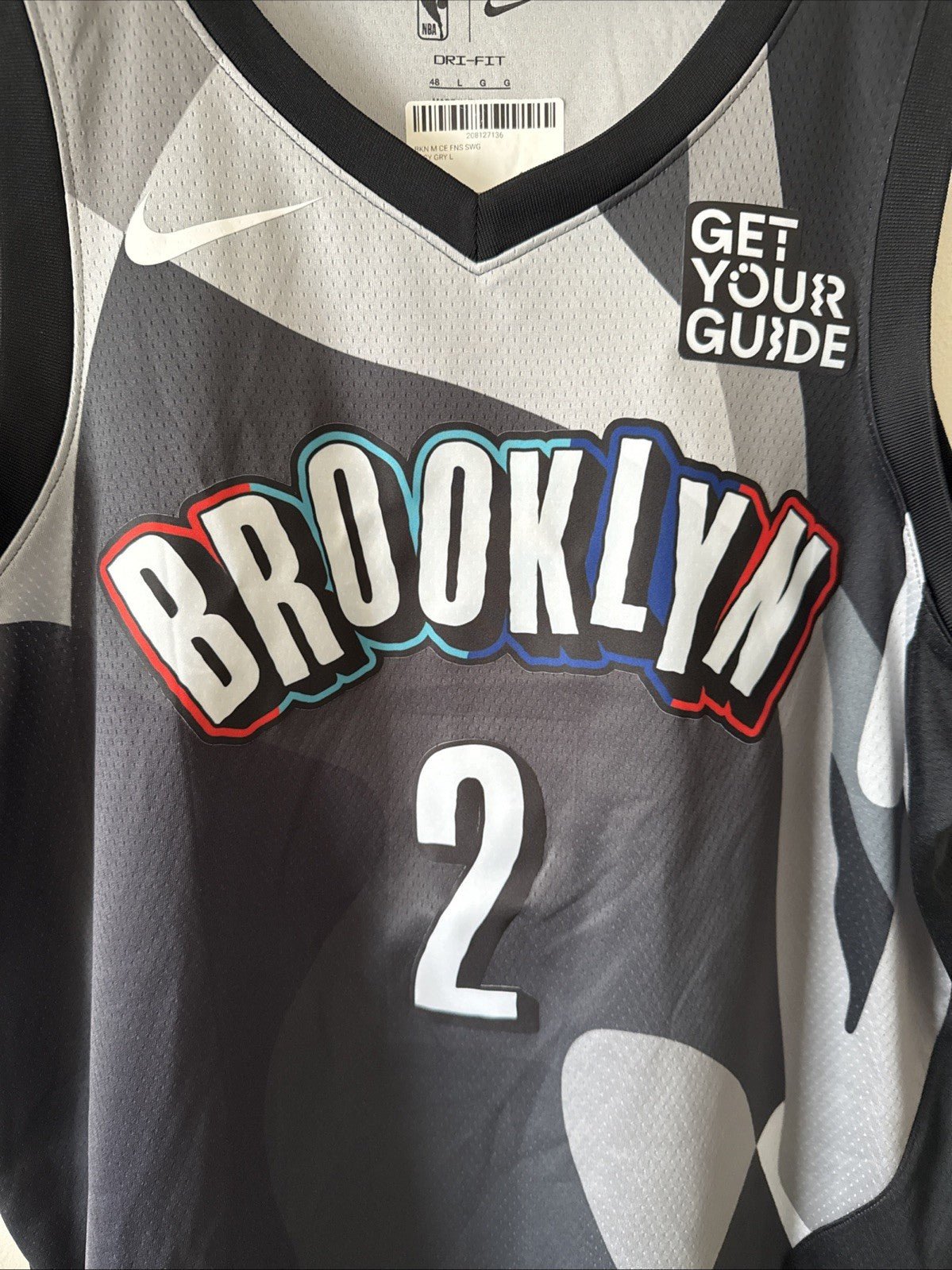 Men’s Nike x KAWS Cam Johnson 2 Brooklyn Nets City NBA Jersey Sz 48 - Black RARE - Kyle’s Football Cards