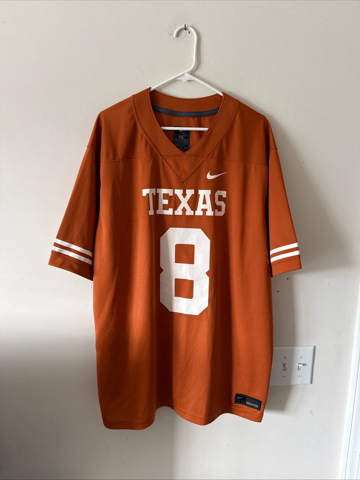 Men's Nike Xavier Worthy #8 Texas Longhorns NCAA Football Jersey Sz 2XL - RARE - Kyle’s Football Cards