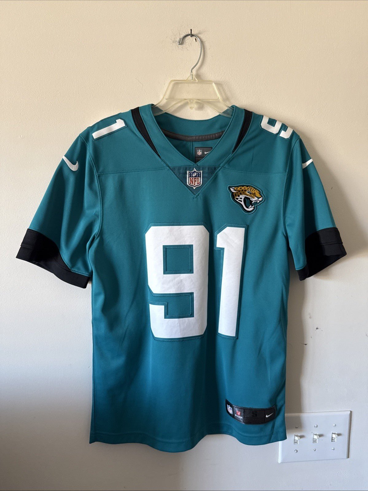 Men’s Nike Yannick Ngakoue 91 Jacksonville Jaguars Vapor Lmtd Jersey Sz S RARE - Kyle’s Football Cards