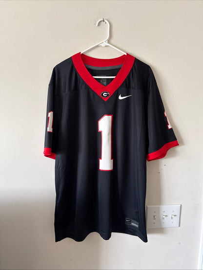 Men’s Nike Zachariah Branch #1 Georgia Bulldogs NCAA Football Jersey Sz XL RARE - Kyle’s Football Cards