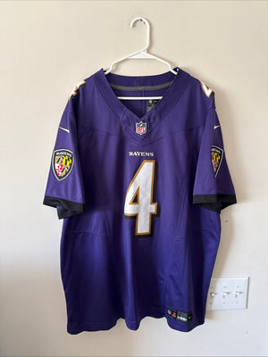 Men's Nike Zay Flowers #4 Baltimore Ravens Vapor Lmtd NFL Jersey Sz 2XL - RARE