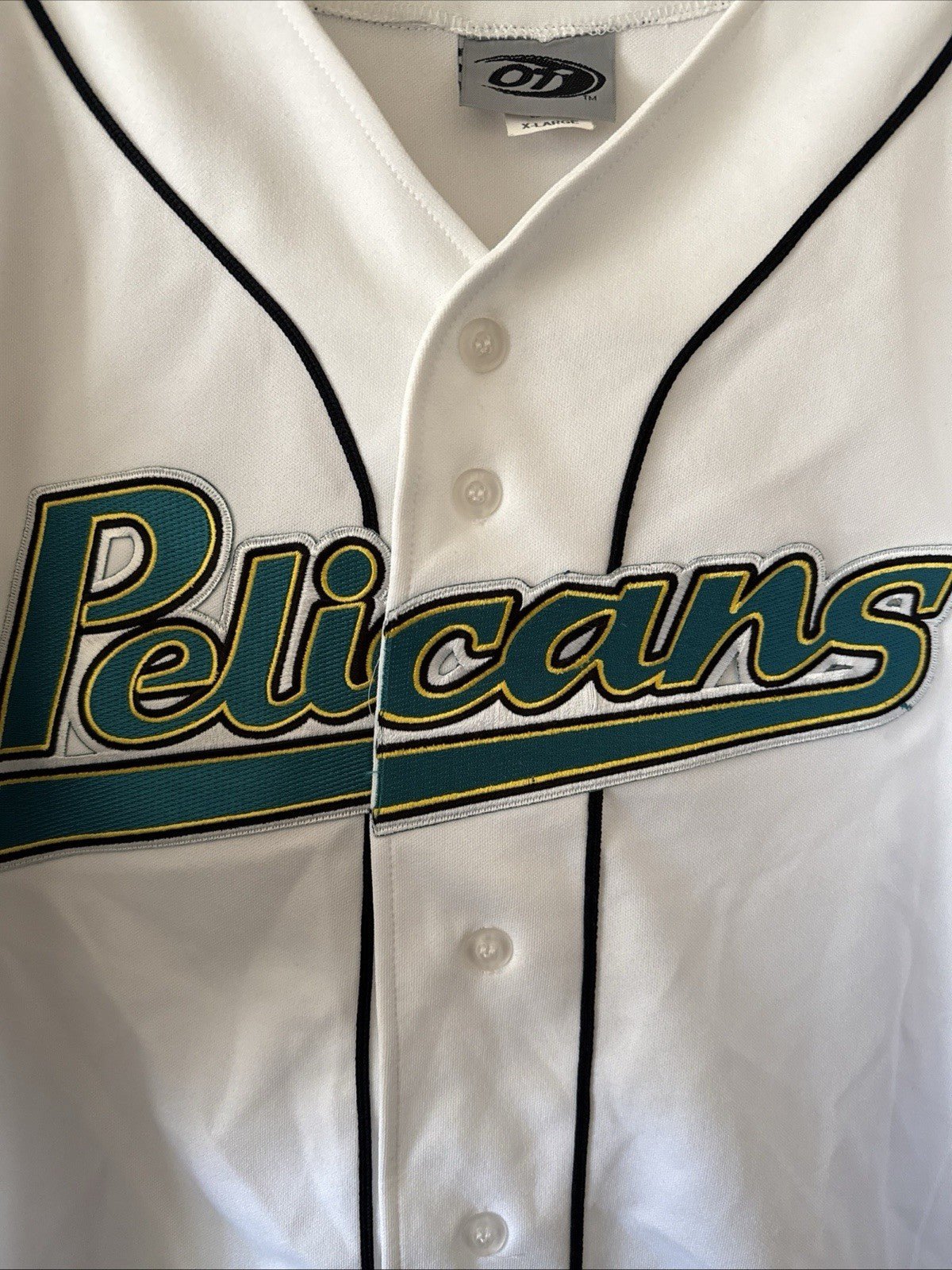 Men’s OT Sports Brandon Jones 27 Auto Myrtle Beach Pelicans Jersey Sz XL White - Kyle’s Football Cards