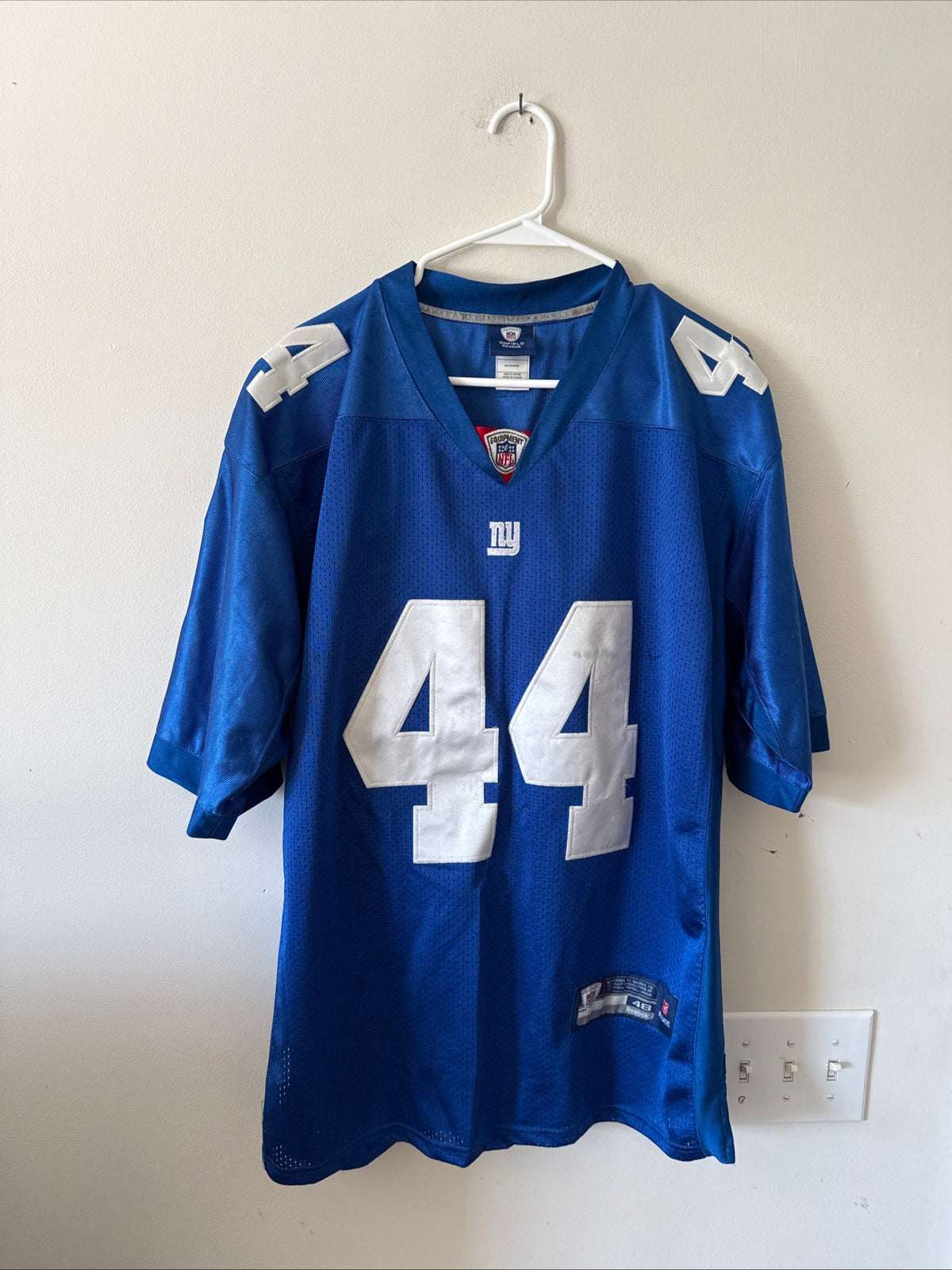 Men’s Reebok Ahmad Bradshaw #44 New York Giants NFL Jersey Sz 48 - Blue RARE - Kyle’s Football Cards