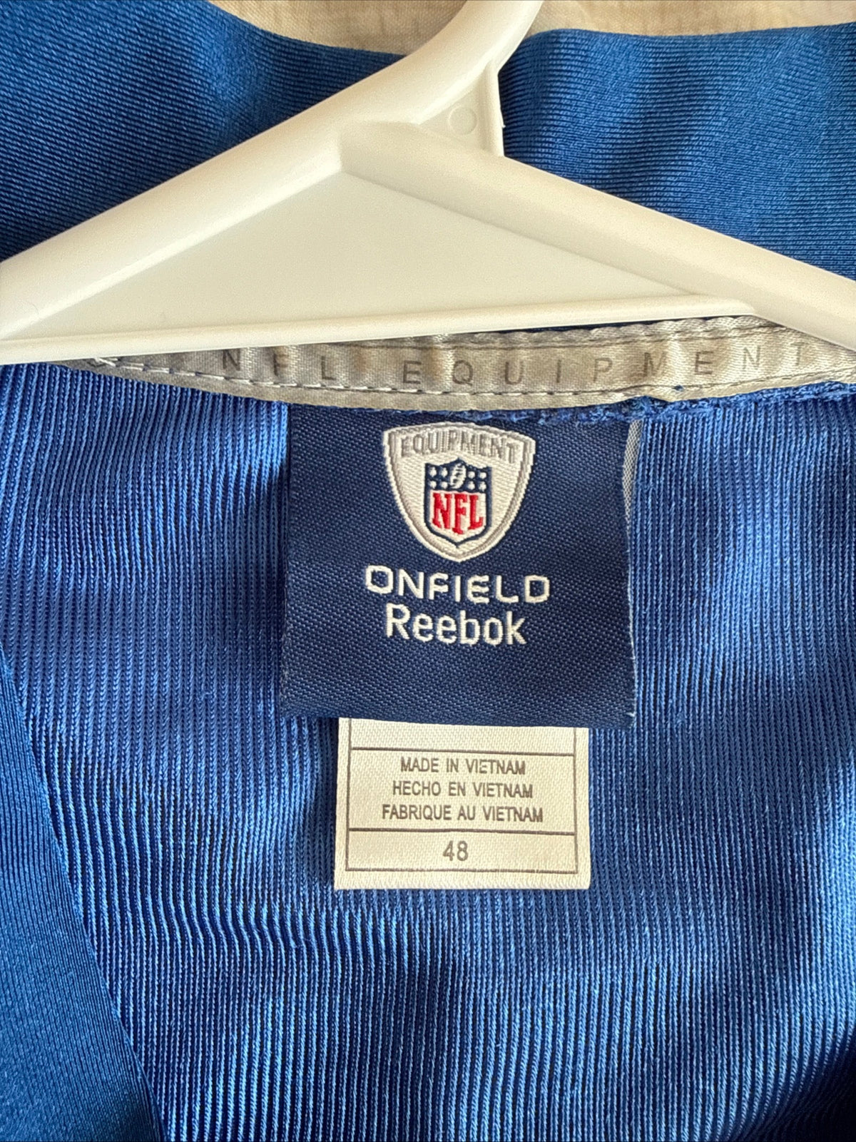 Men’s Reebok Ahmad Bradshaw #44 New York Giants NFL Jersey Sz 48 - Blue RARE - Kyle’s Football Cards