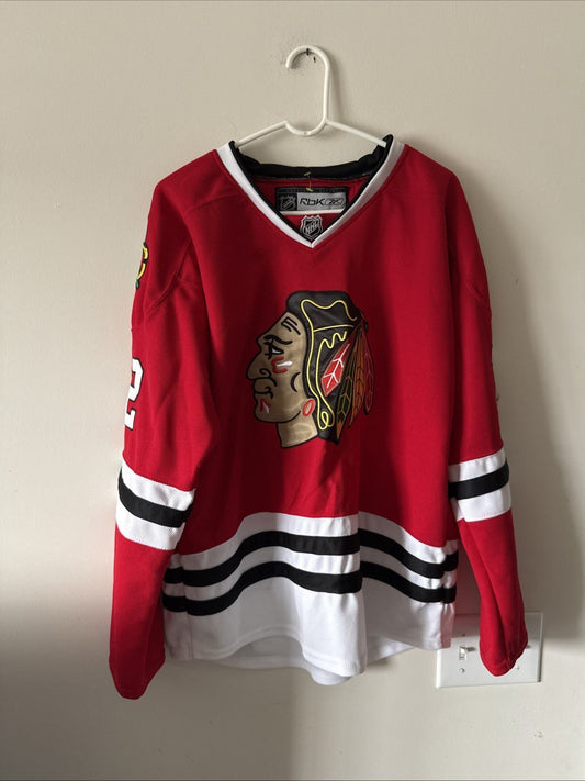 Men’s Reebok Artemi Panarin 72 Chicago Blackhawks NHL Hockey Jersey Sz 50 RARE - Kyle’s Football Cards