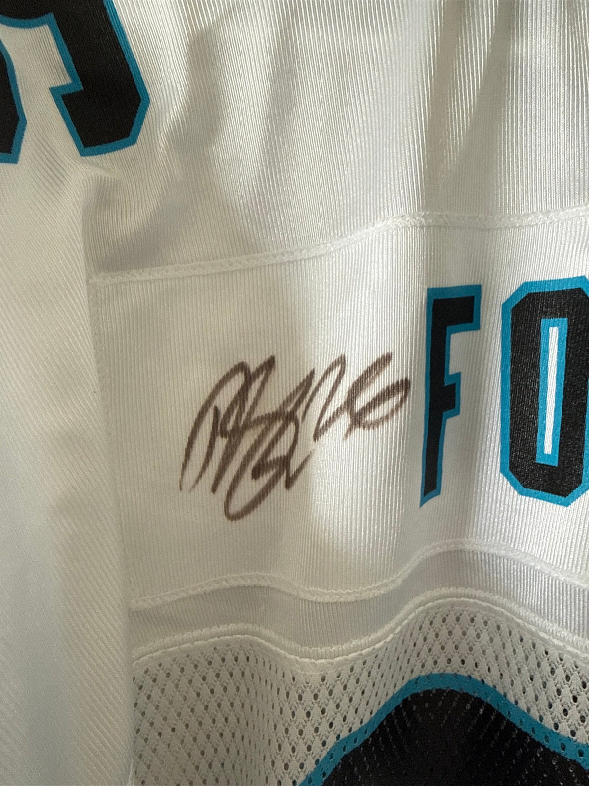 Men’s Reebok DeShaun Foster 26 Carolina Panthers Signed Jersey Size XL - RARE - Kyle’s Football Cards