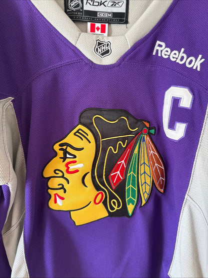 Men’s Reebok Jonathan Toews #19 Chicago Blackhawks Purple Jersey Sz 50 - RARE - Kyle’s Football Cards