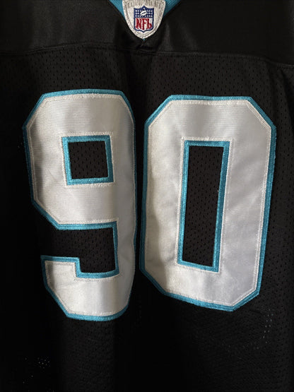 Men’s Reebok JULIUS PEPPERS 90 Carolina Panthers NFL Jersey Sz 52 - Black RARE - Kyle’s Football Cards