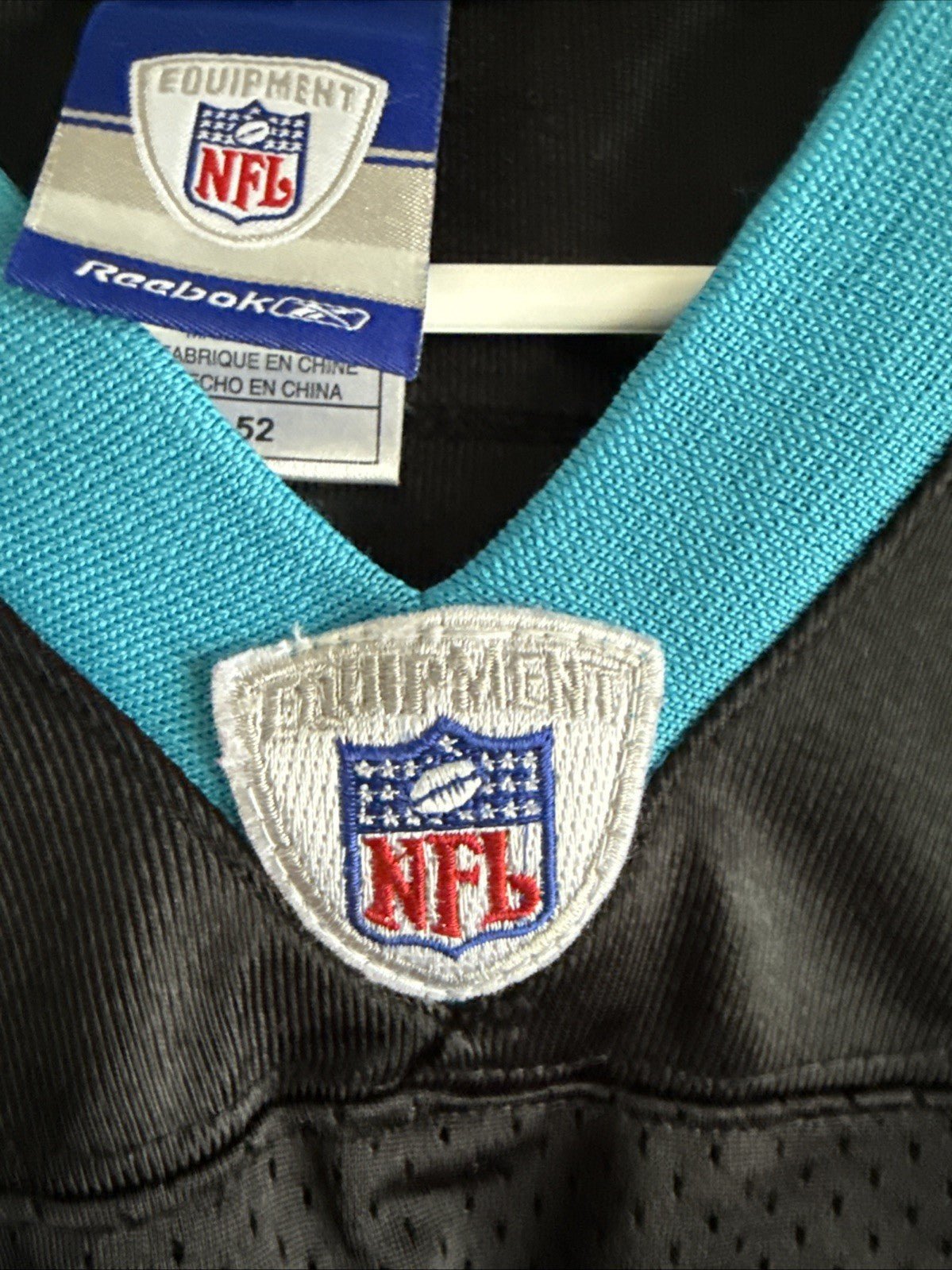 Men’s Reebok JULIUS PEPPERS 90 Carolina Panthers NFL Jersey Sz 52 - Black RARE - Kyle’s Football Cards