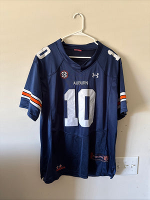 Men’s Under Armour Bo Nix #10 Auburn Tigers NCAA Football Jersey Sz L - RARE