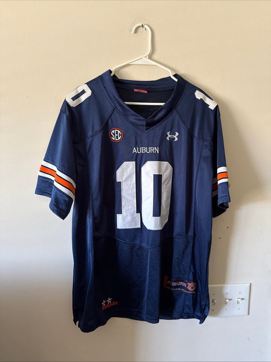 Men’s Under Armour Bo Nix 10 Auburn Tigers NCAA Football Jersey Sz L - RARE - Kyle’s Football Cards