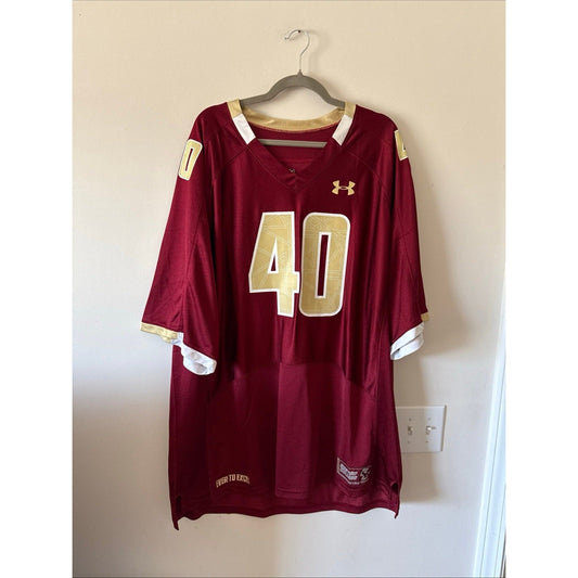 Men’s Under Armour Boston College Eagles 40 Football Maroon Jersey Sz 2XL - Kyle’s Football Cards