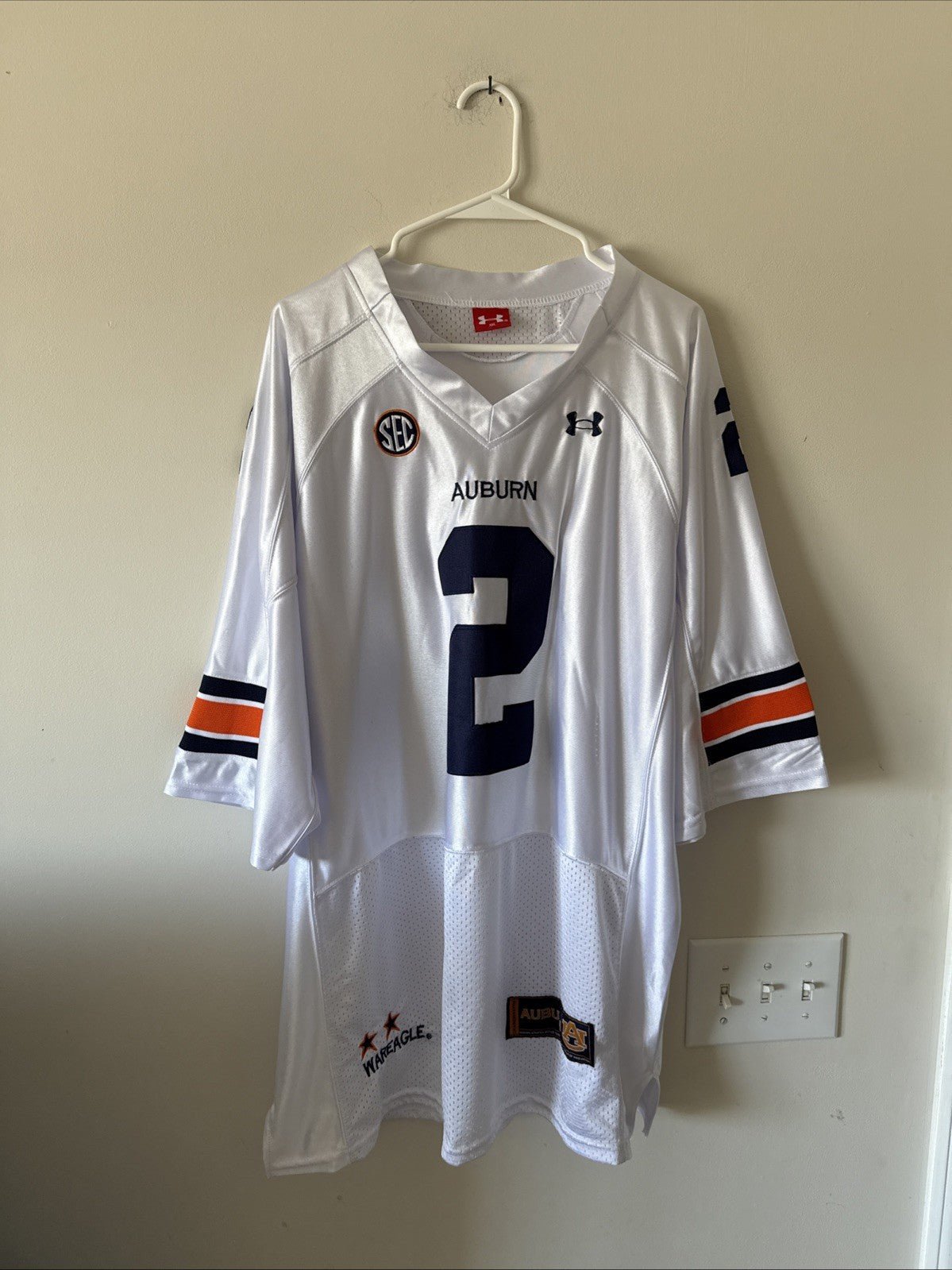 Men’s Under Armour Cam Newton 2 Auburn Tigers NCAA Vintage Sz 2XL - White RARE - Kyle’s Football Cards