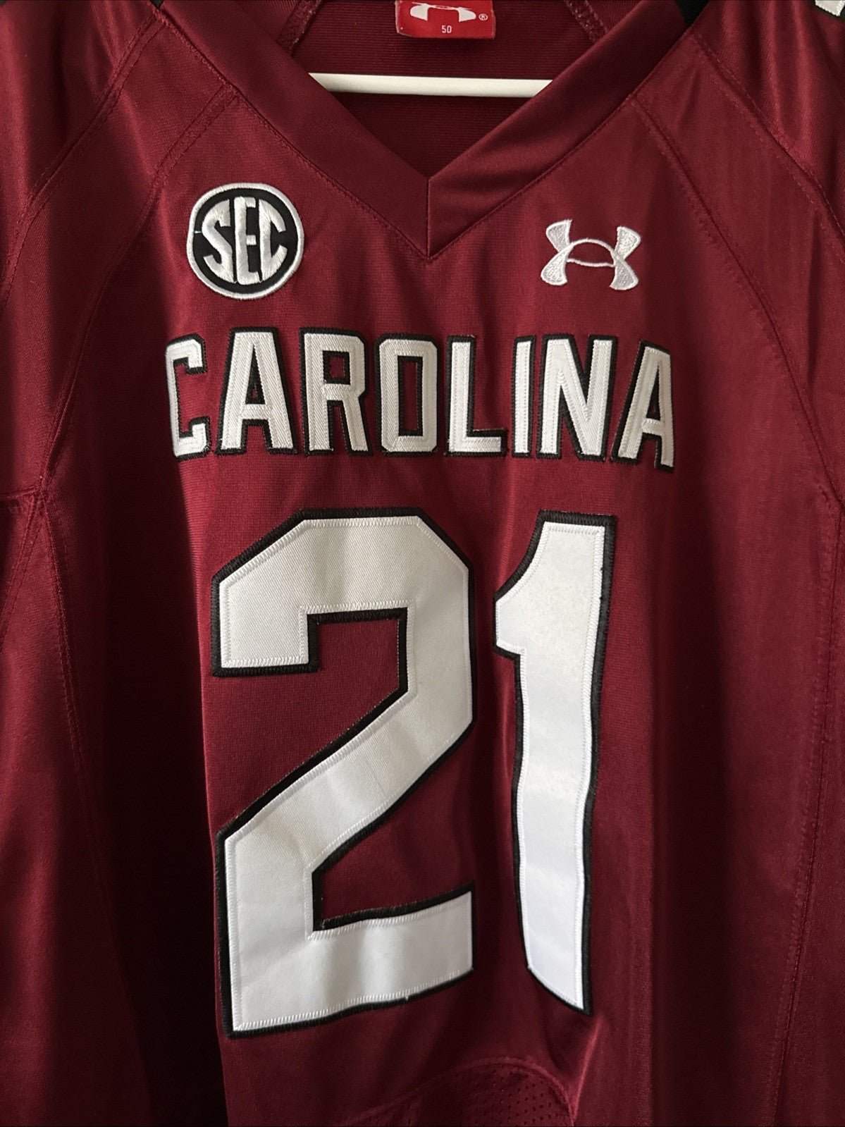 Men's Under Armour Marcus Lattimore 21 USC Gamecocks NCAA Jersey Sz 50 - RARE - Kyle’s Football Cards