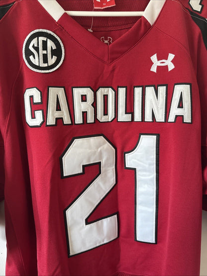 Men's Under Armour Marcus Lattimore 21 USC Gamecocks NCAA Jersey Sz 56 - RARE - Kyle’s Football Cards