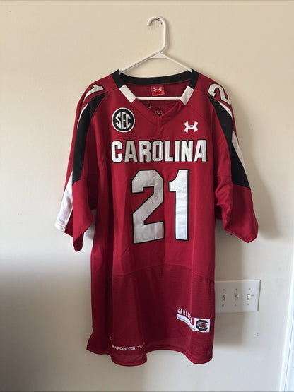 Men's Under Armour Marcus Lattimore 21 USC Gamecocks NCAA Jersey Sz 56 - RARE - Kyle’s Football Cards