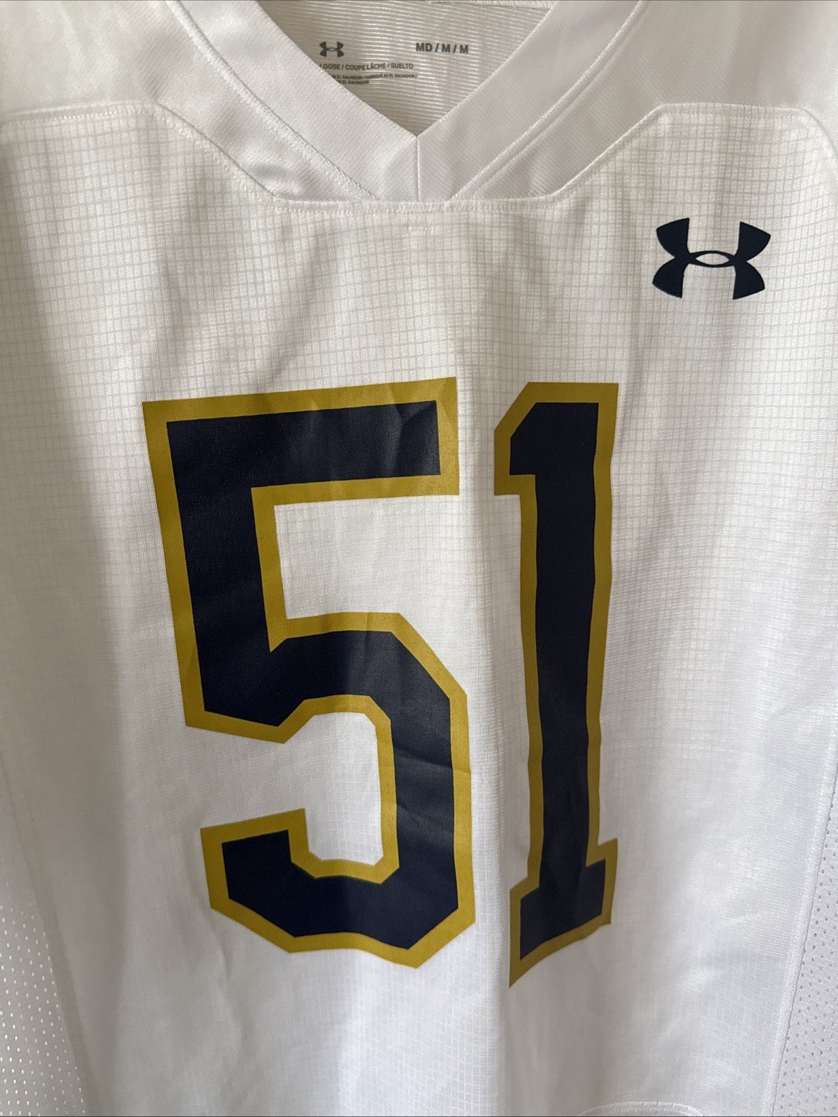 Men’s Under Armour Rino Monteforte 51 Notre Dame Irish NCAA Jersey Sz M - RARE - Kyle’s Football Cards