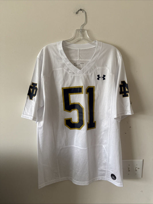 Men’s Under Armour Rino Monteforte 51 Notre Dame Irish NCAA Jersey Sz M - RARE - Kyle’s Football Cards