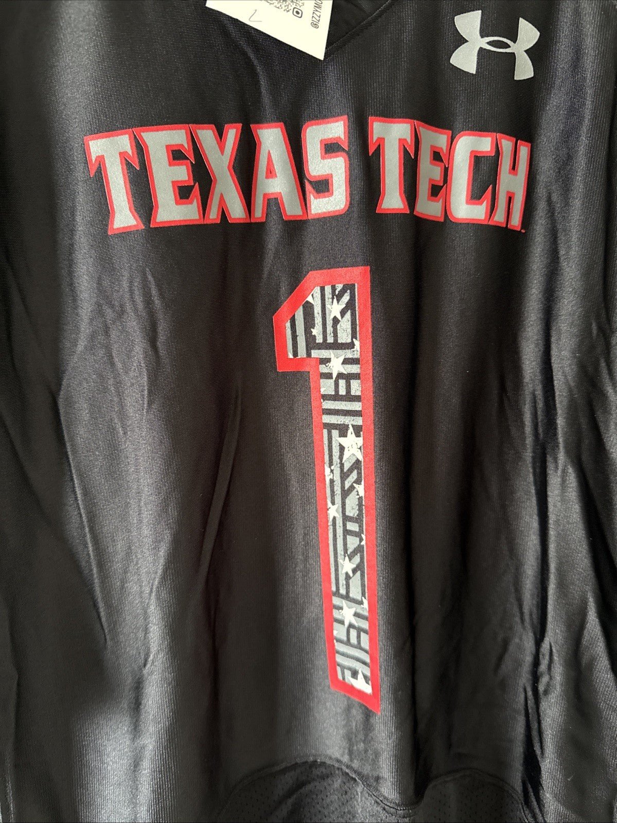 Men’s Under Armour Texas Tech Red Raiders 1 Wounded Warrior Project Jersey Sz L - Kyle’s Football Cards