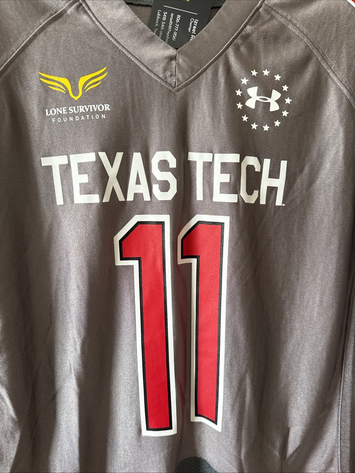 Men’s Under Armour Texas Tech Red Raiders 11 Lone Survivor Jersey Sz L - RARE - Kyle’s Football Cards