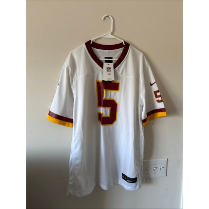 Men’s Washington Commanders Jayden Daniels 5 On Field Jersey Sz L - White NWT - Kyle’s Football Cards