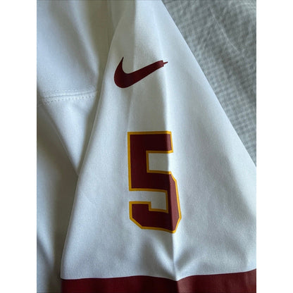 Men’s Washington Commanders Jayden Daniels 5 On Field Jersey Sz L - White NWT - Kyle’s Football Cards