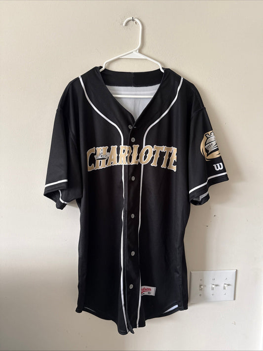 Men’s Wilson Charlotte Knights 2014 Minor League Baseball Home Jersey Sz XL RARE - Kyle’s Football Cards
